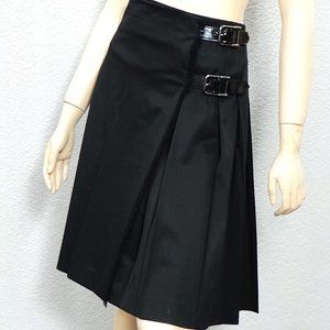 BURBERRY LONDON Black Knee Length Pleated Skirt